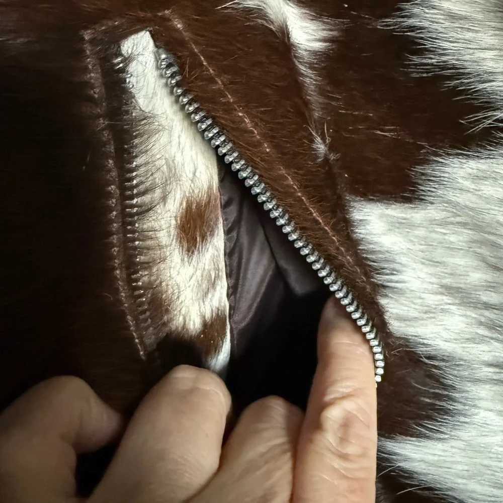 Real Cowhide Hair on Hide Western Jacket Womens New - Picture 5 of 11
